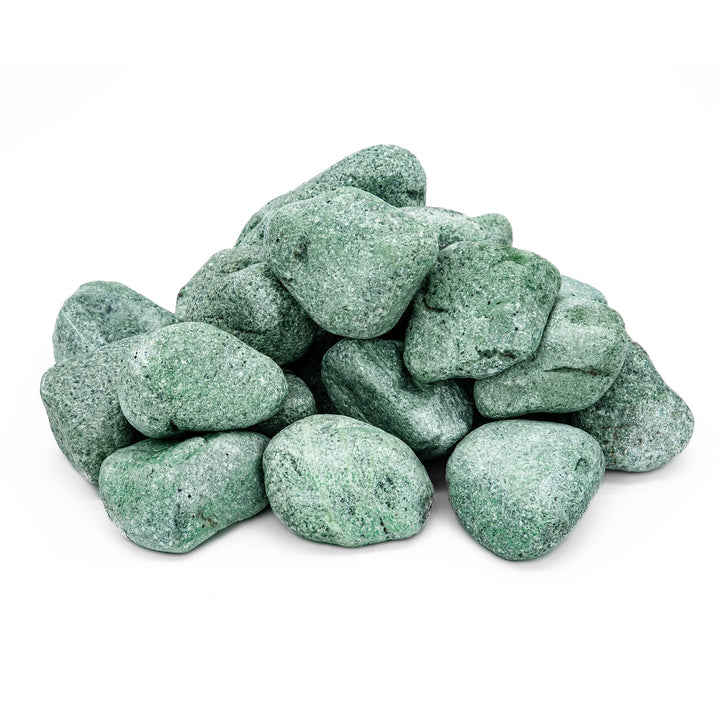Saunasteine Jadeit 15 kg – Abgerundet, 5–10 cm | Höchste Haltbarkeit, Langanhaltende Wärme | Für Ele