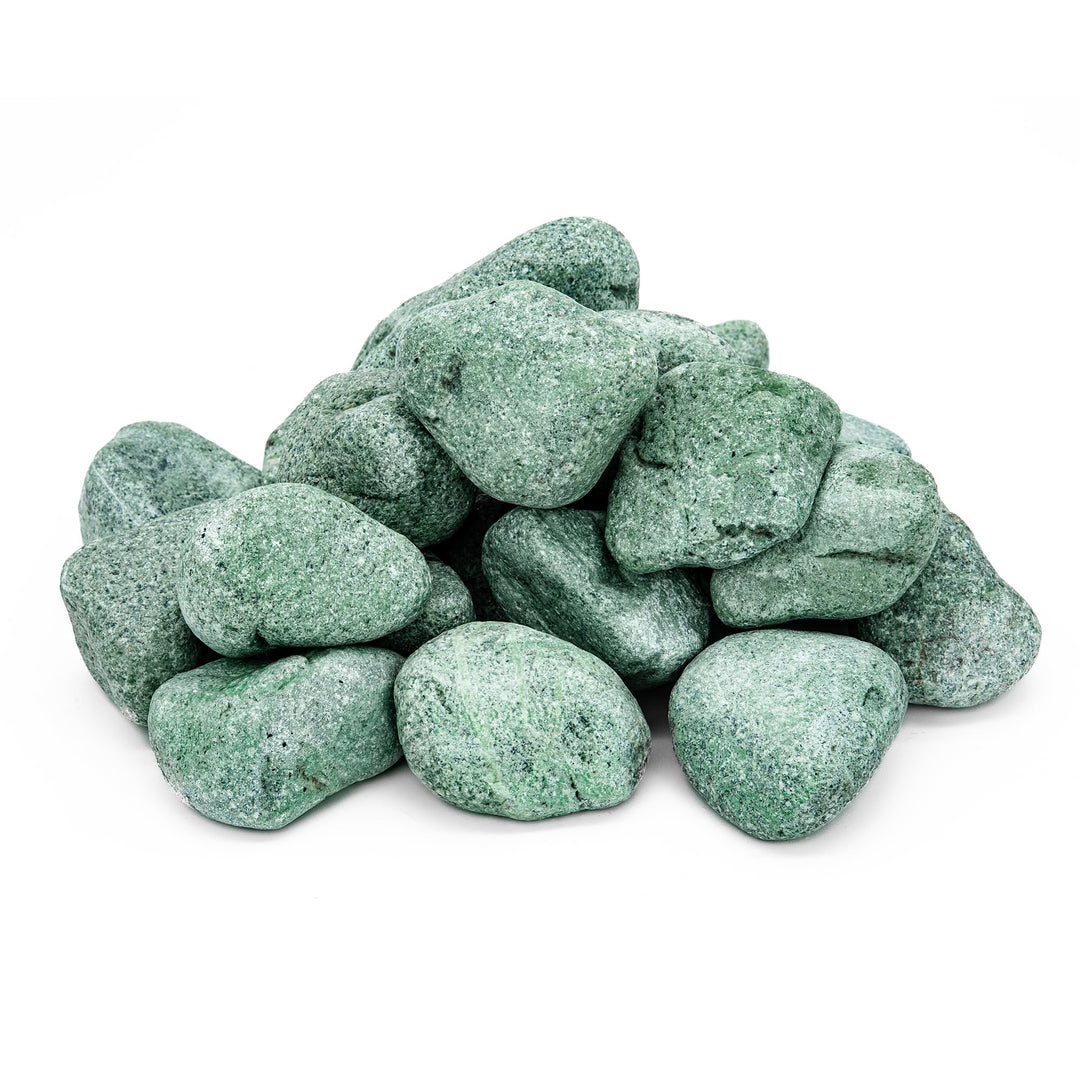 Saunasteine Jadeit 15 kg – Abgerundet, 10–15 cm | Höchste Haltbarkeit, Langanhaltende Wärme | Für El