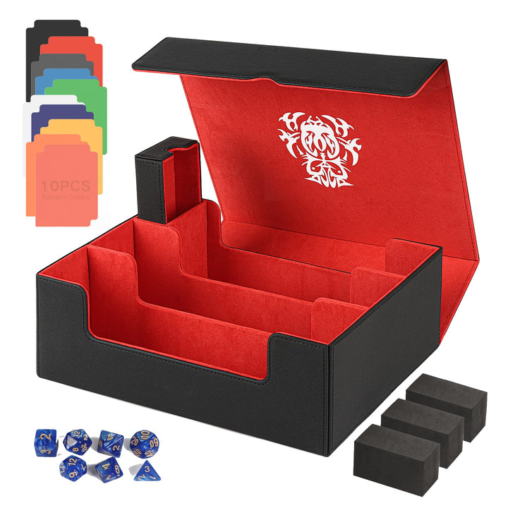 Sammelkarten Aufbewahrungsbox für 1800+ Karten, Magnetische Card Deck Box mit Tragezubehör, Sammelka