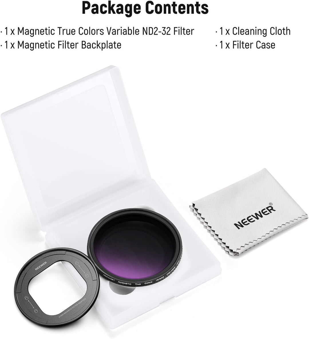 NEEWER 67mm magnetisches ND Filter Set, variabel ND2-32 (1-5 Stop) mehrfachbeschichtetes HD mit Grau
