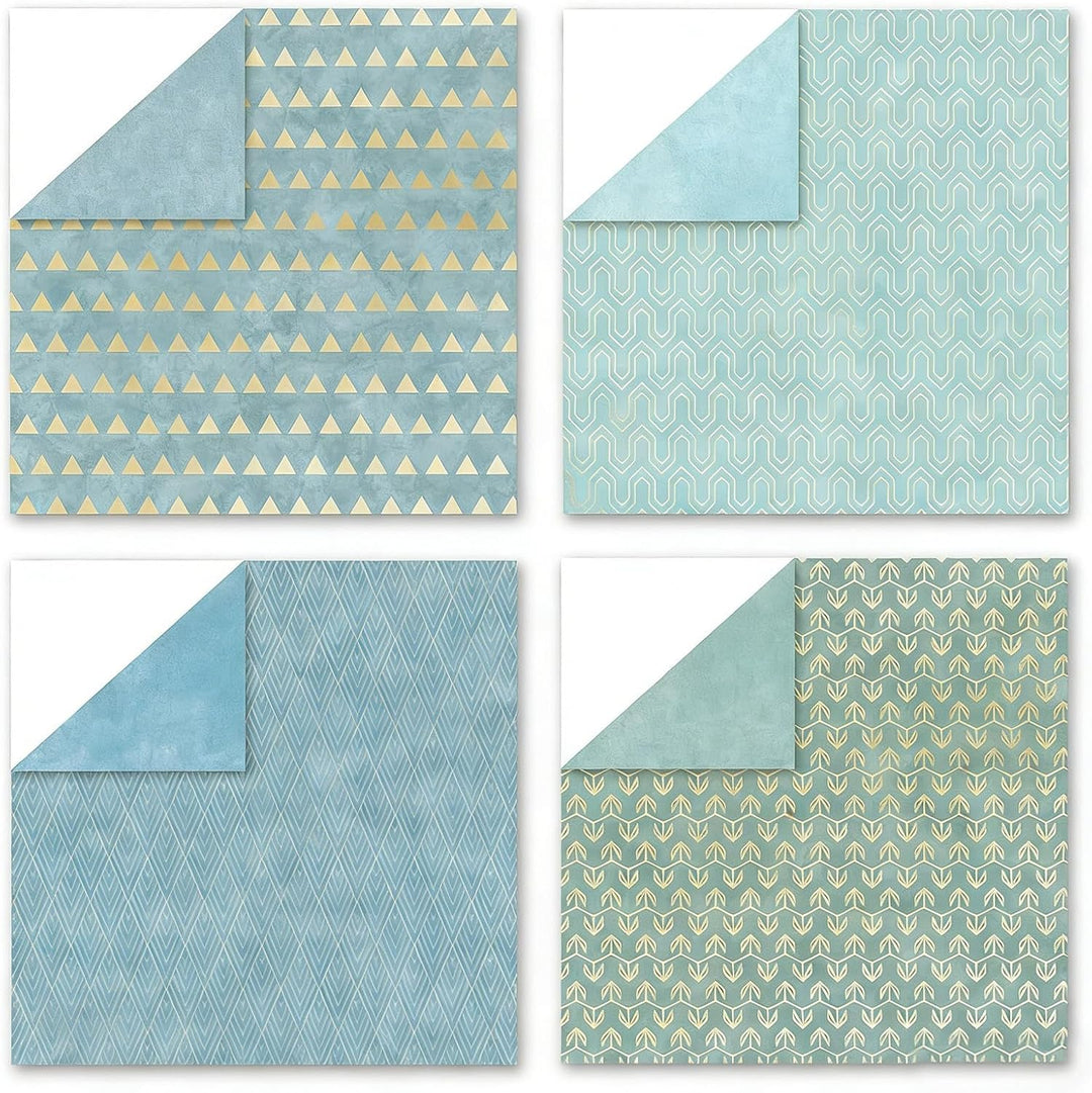 Scrapbooking Papier 24 Blatt, 30,5 x 30,5 cm, Doppelseitiges Muster Papierblock, Dekorpapier Set, Me