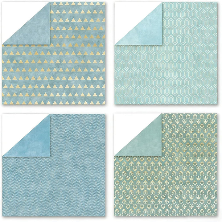 Scrapbooking Papier 24 Blatt, 30,5 x 30,5 cm, Doppelseitiges Muster Papierblock, Dekorpapier Set, Me