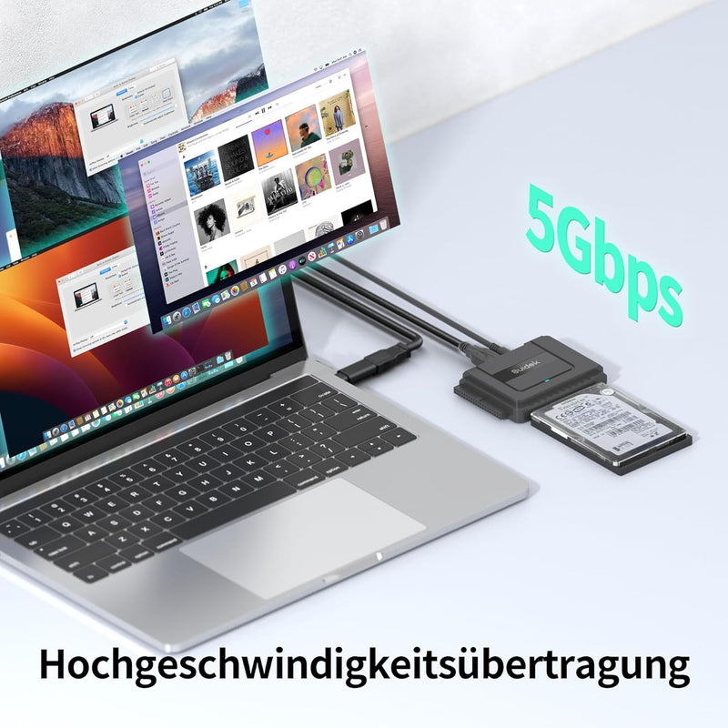 SUIDEK USB 3.0 zu SATA IDE Adapter, Externer IDE Festplatten Auslesen Adapter für universelle 2.5/35