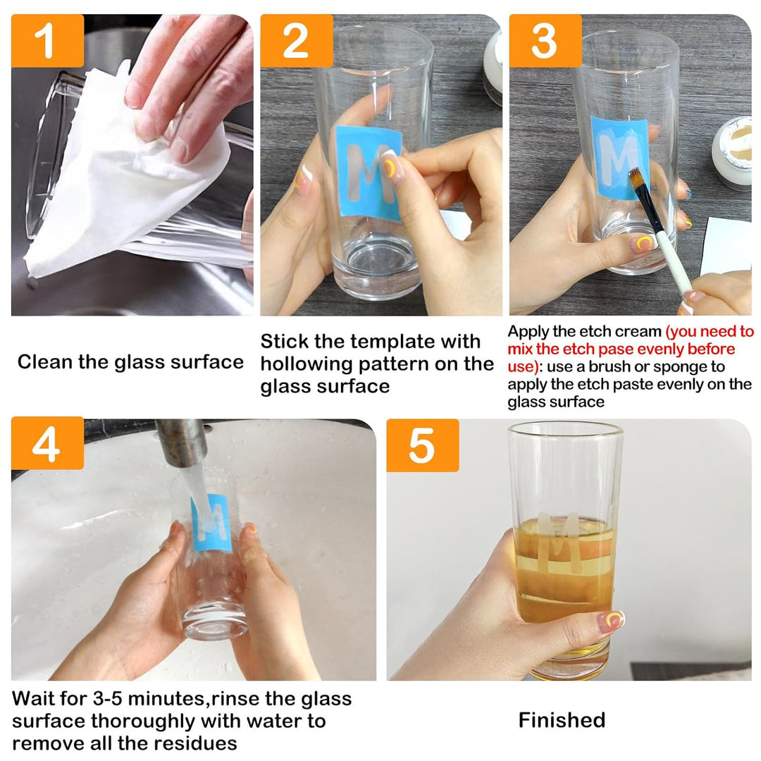 100g etch paste for glass, etch paste can be used on a variety of surfaces, including glass, ceramic