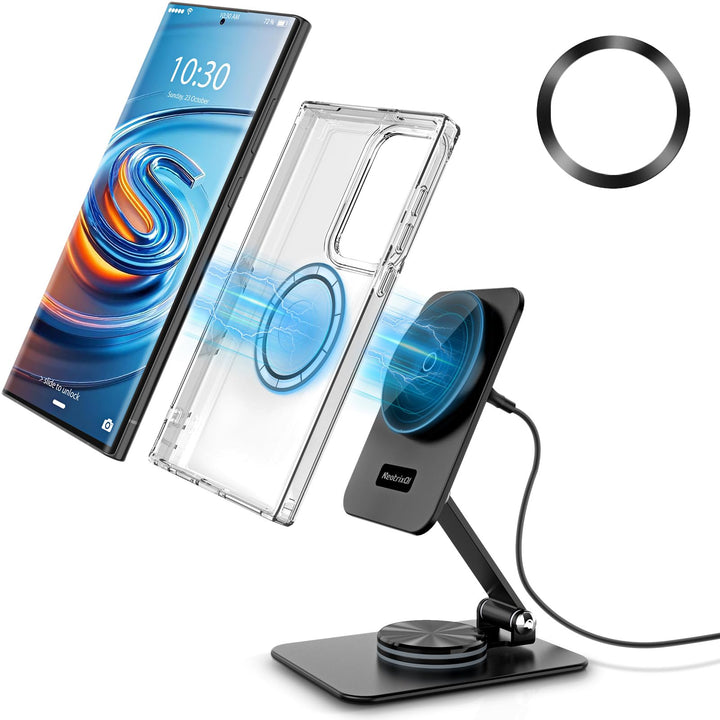 Magnetisches Kabelloses Ladegerät für Samsung Galaxy S25 Ultra/S24, Klappbarer Reise Mag Safe Ladest