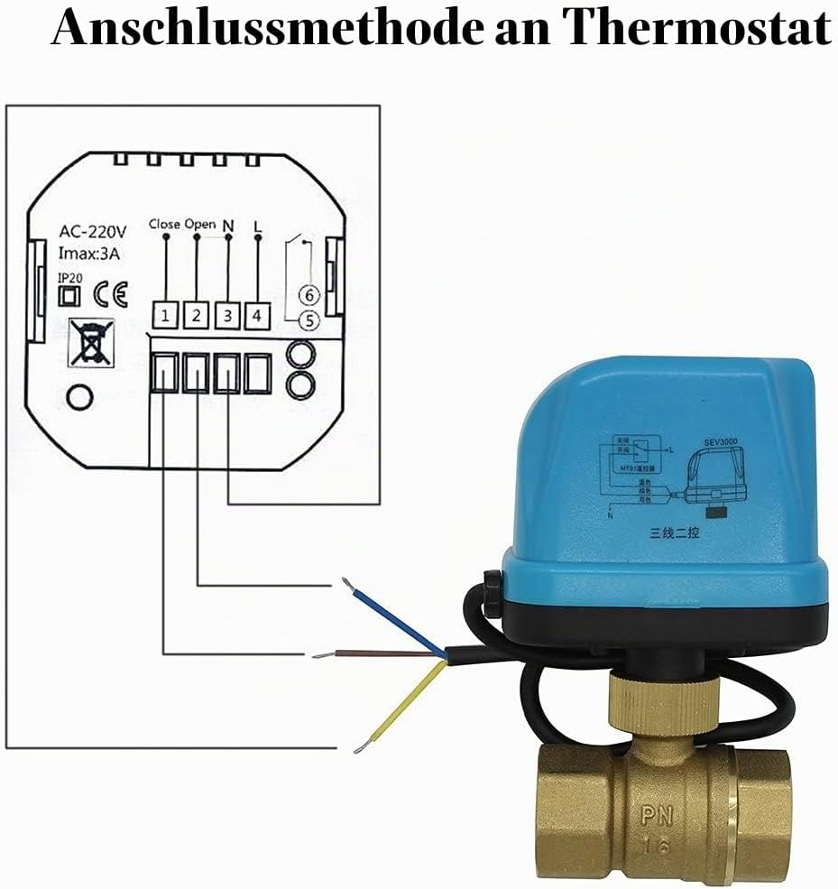 2 wege motorkugelhahn 230v 3 Kabel - kugelventil elektrisch 220v zwei wege motorventil 1/2 3/4 1 1-1