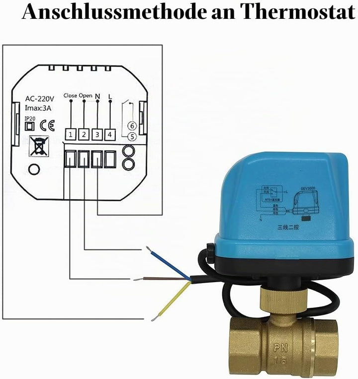 2 wege motorkugelhahn 230v 3 Kabel - kugelventil elektrisch 220v zwei wege motorventil 1/2 3/4 1 1-1