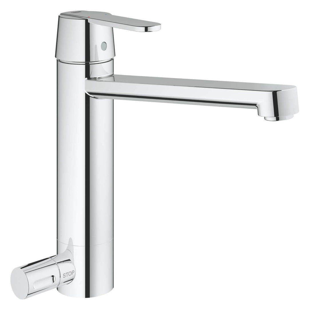 GROHE Get - Einhand-Spültischarmatur (Einlochmontage, mittelhoher Auslauf, Schwenkbereich 140°), chr