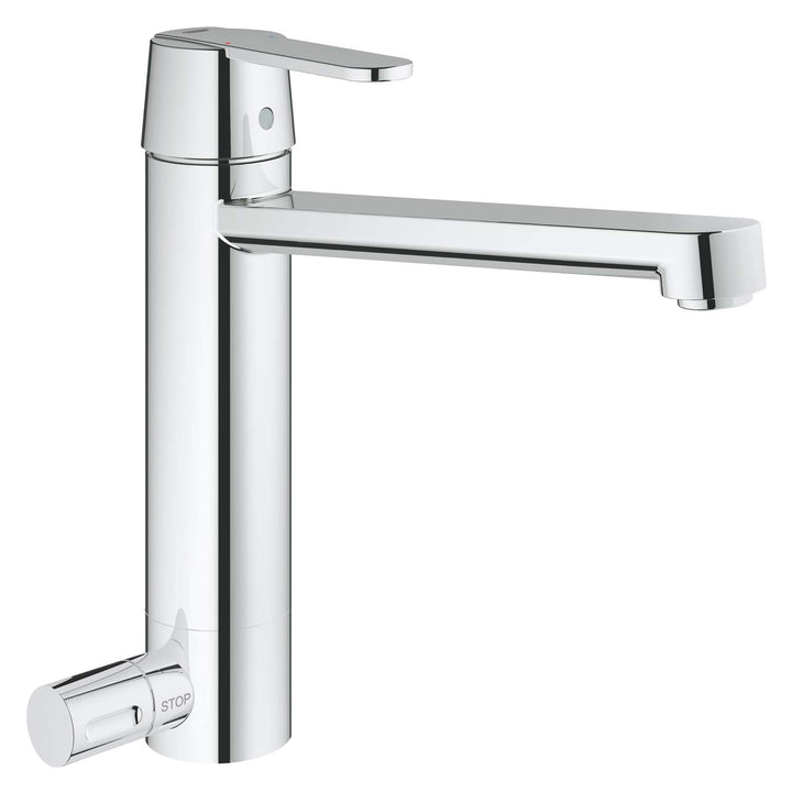 GROHE Get - Einhand-Spültischarmatur (Einlochmontage, mittelhoher Auslauf, Schwenkbereich 140°), chr