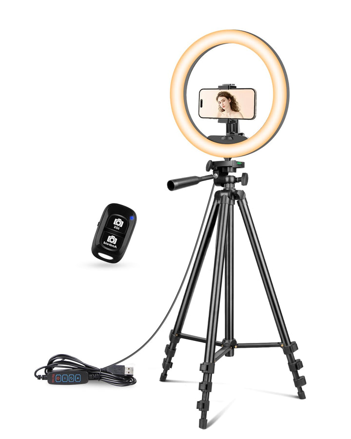 UBeesize Ringlicht mit Stativ, 12 Zoll Selfie Ringlicht mit 50 Zoll Stativ für Live Stream/Makeup/Yo