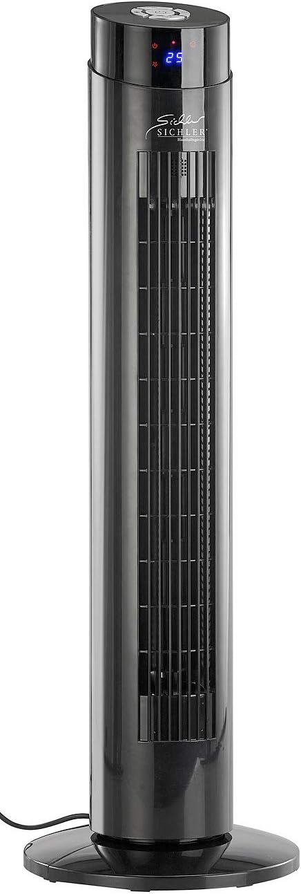 Sichler Haushaltsgeräte Ventilator Turm: Turmventilator, Ionisator, WLAN & App, Siri, Alexa & Google