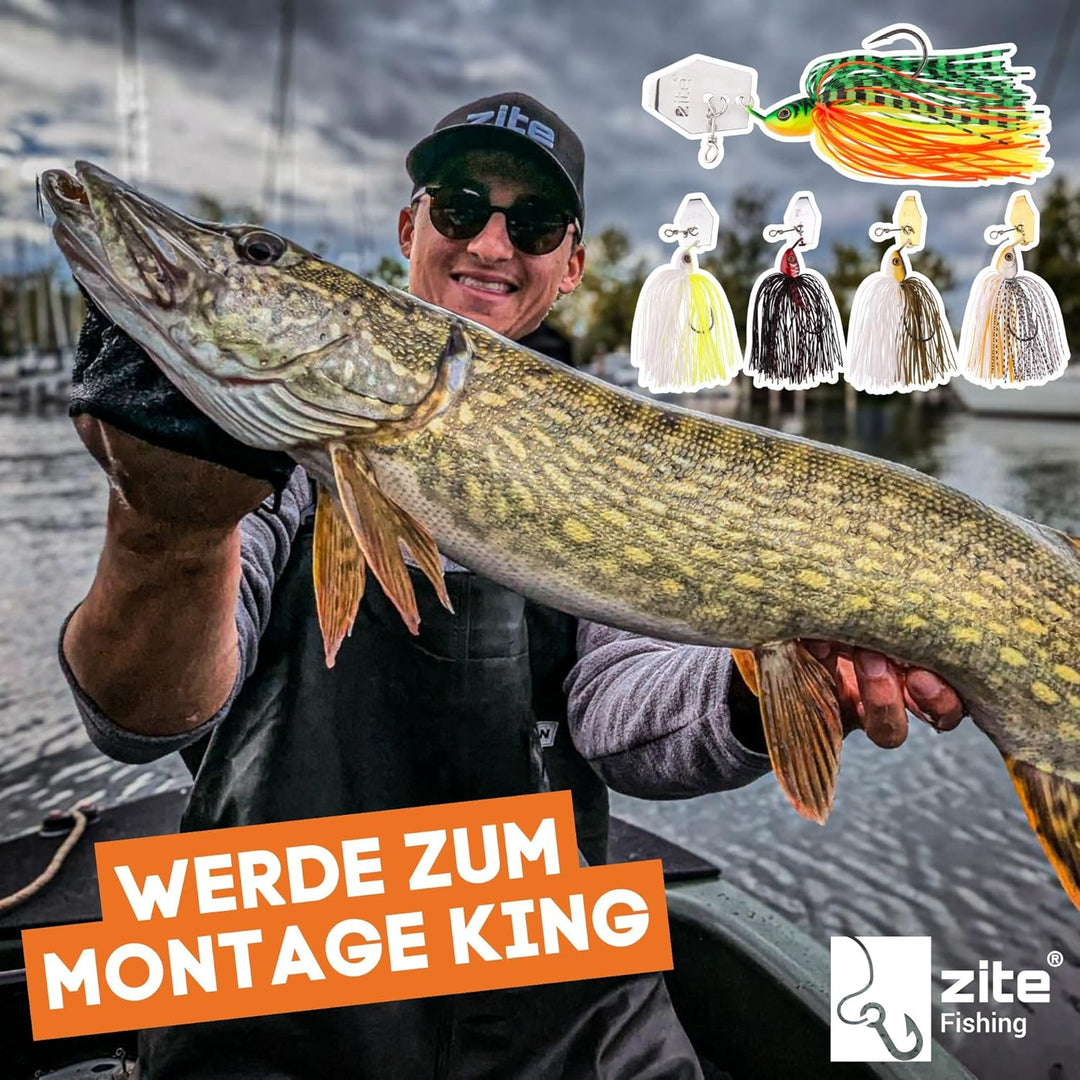 Zite Fishing Bladed Jigs Spinn-Köder Set – Hecht-Köder Barsch-Köder Zander Köder Spinnfischen – Chat