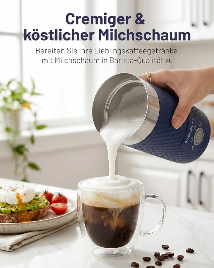 SIMPLETASTE Milchaufschäumer Elektrisch Automatisch Dunkelblau, Dunkelblau