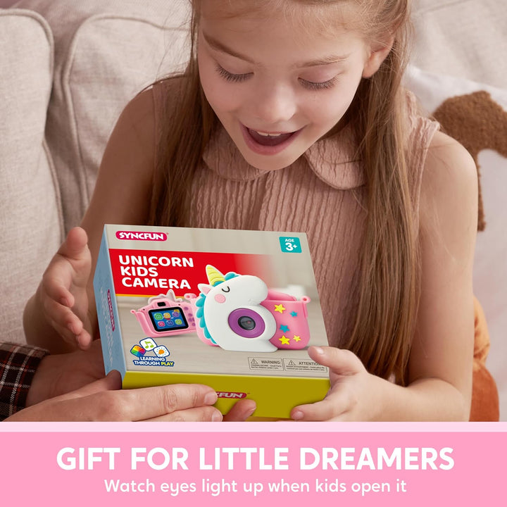 SYNCFUN Kinderkamera,Digitalkamera Kinder Spielzeug 1080P HD Kinder Kamera mit 32GB Karte Fotoappara