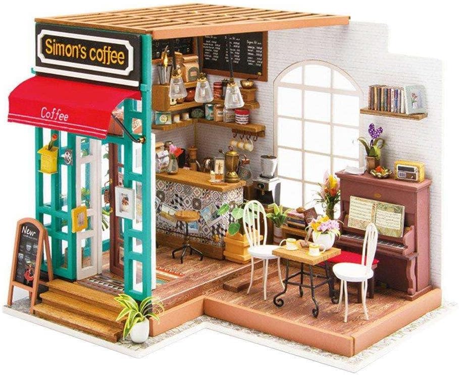 Robotime Miniatuur Huisje Simons Koffie DG109