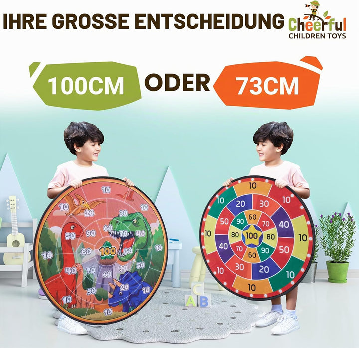 Cheerful Children Toys Jumbo Kids Dartscheibe XL oder XXL, grosse Klett-Dartscheibe mit wendbaren De