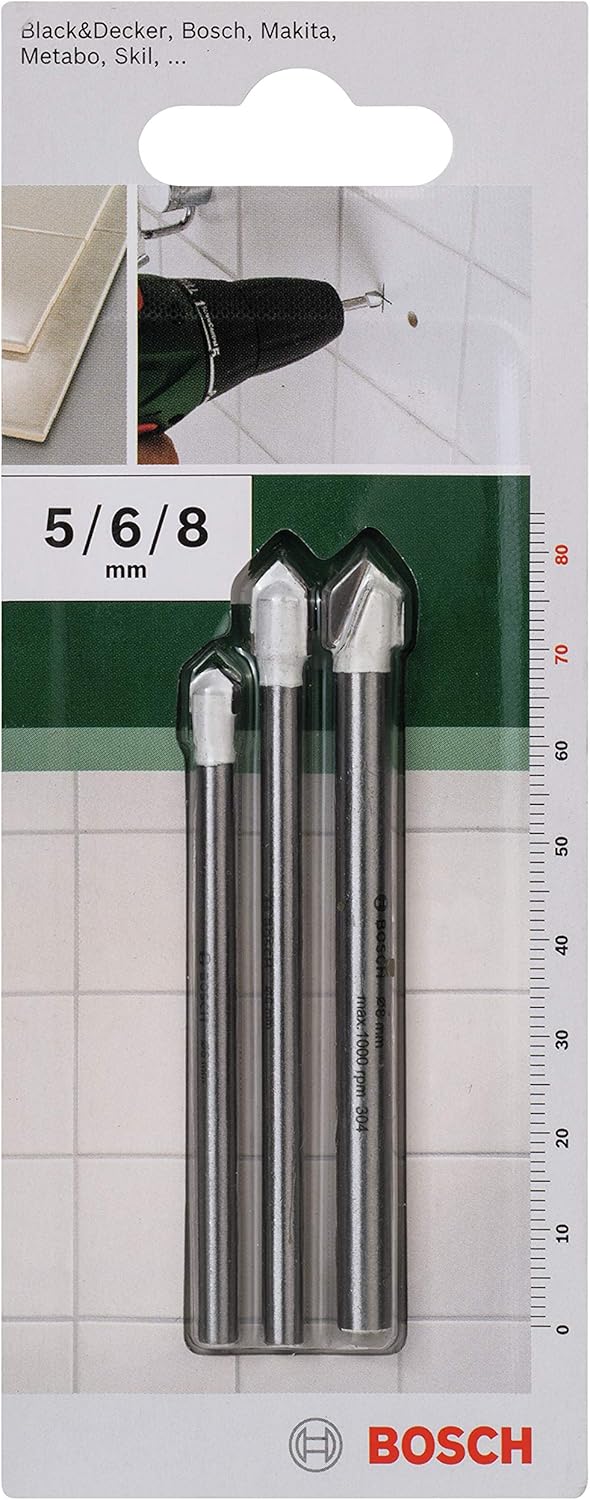 Bosch DIY Accessories 3tlg. Fliesenbohrer-Set, 3tlg. Set (Ø 5-8 mm), 3tlg. Set (Ø 5-8 mm)