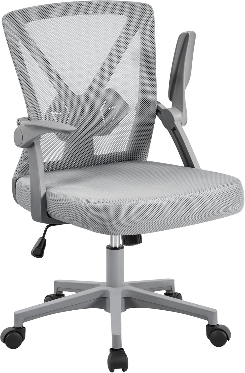 Yaheetech Bürostuhl ergonomisch, Schreibtischstuhl aus Mesh mit Hochklappbaren Armlehnen, Drehstuhl
