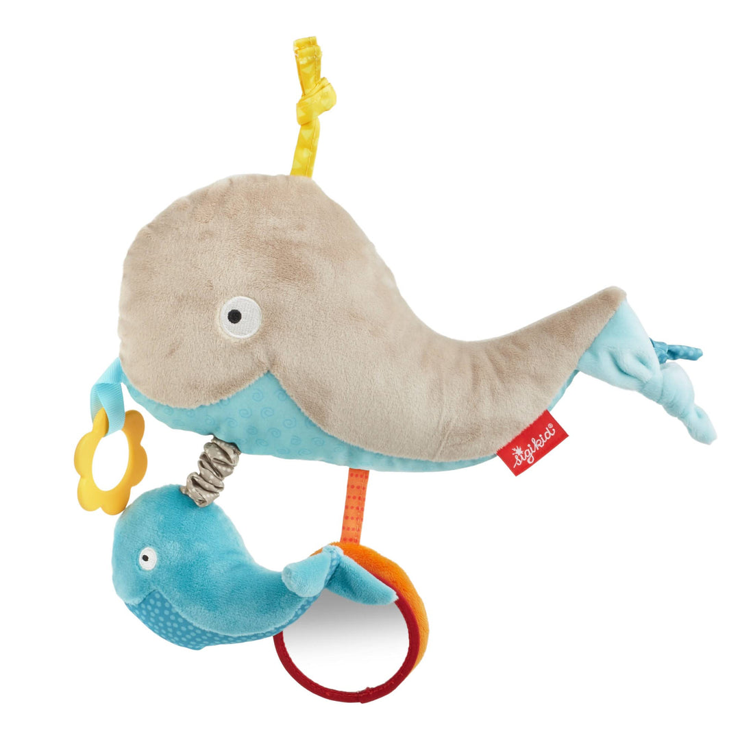 SIGIKID 42632 Aktiv-Wal PlayQ Mädchen und Jungen Babyspielzeug empfohlen ab 3 Monaten grau/blau Grau