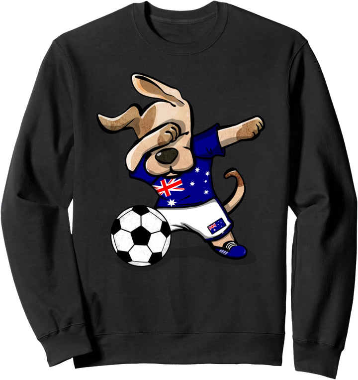 Dabbing Dog Hund Australien Fussball - Australische Flagge Sweatshirt