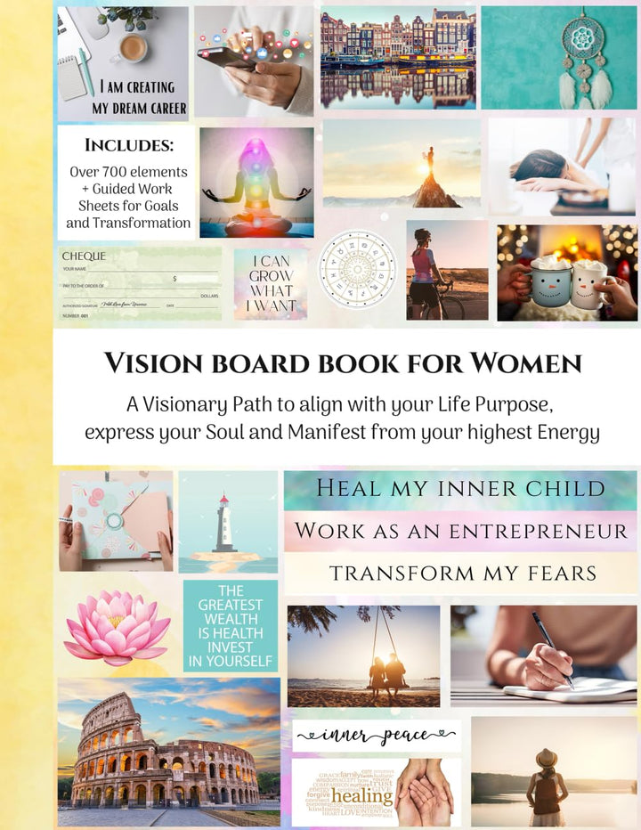 Vision Board book for Women: With 700+ Elements and 200+ Pages - A Visionary Path to align with your