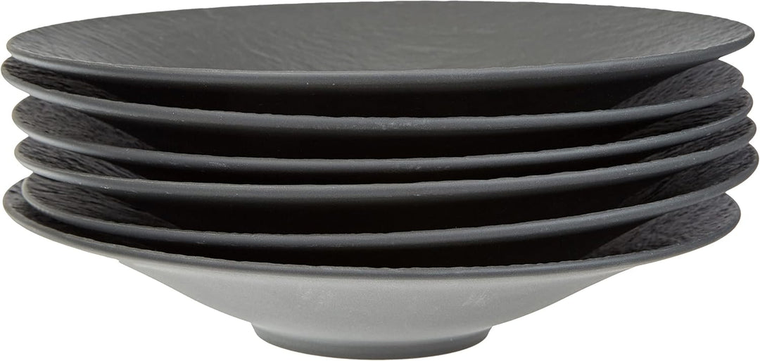 Villeroy & Boch - Manufacture Rock Schale, 6 Stück, 28,4 cm, Premium Porzellan, Schwarz