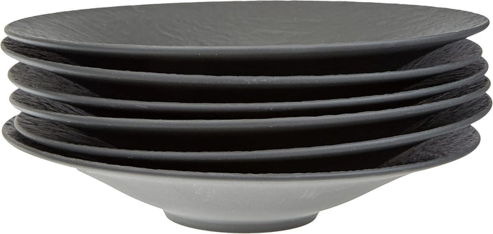 Villeroy & Boch - Manufacture Rock Schale, 6 Stück, 28,4 cm, Premium Porzellan, Schwarz