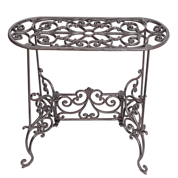 Sungmor Topfpflanzenständer aus Gusseisen, robust, 56cm Metallständer, 1 Ebene, dekorativer und Vint