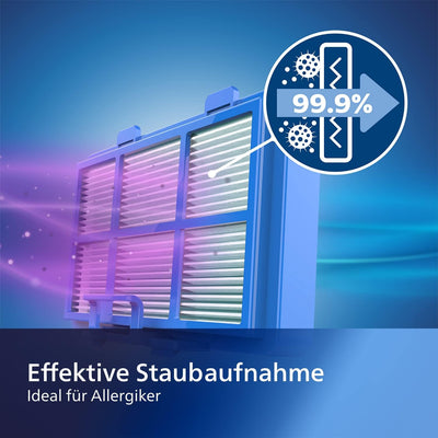 Philips Staubsauger der Serie 2000 mit Beutel - 900 W Leistung mit Allergiefilter, Reichweite 9 m (F