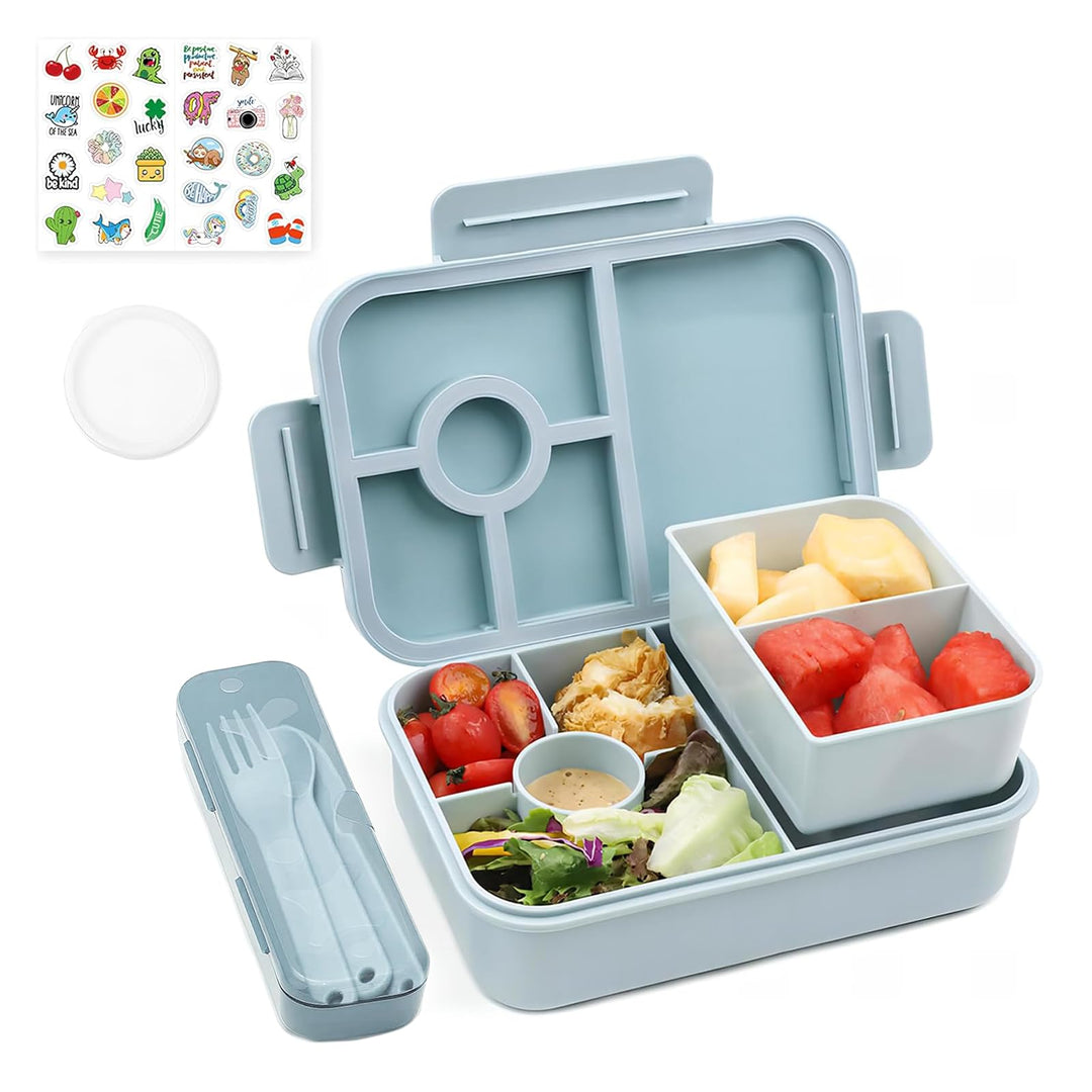 Bugucat Brotdose Kinder mit Fächern 1300ML 3PCS, Lunchbox Kinder Auslaufsicher mit 4 Fächern, Bento