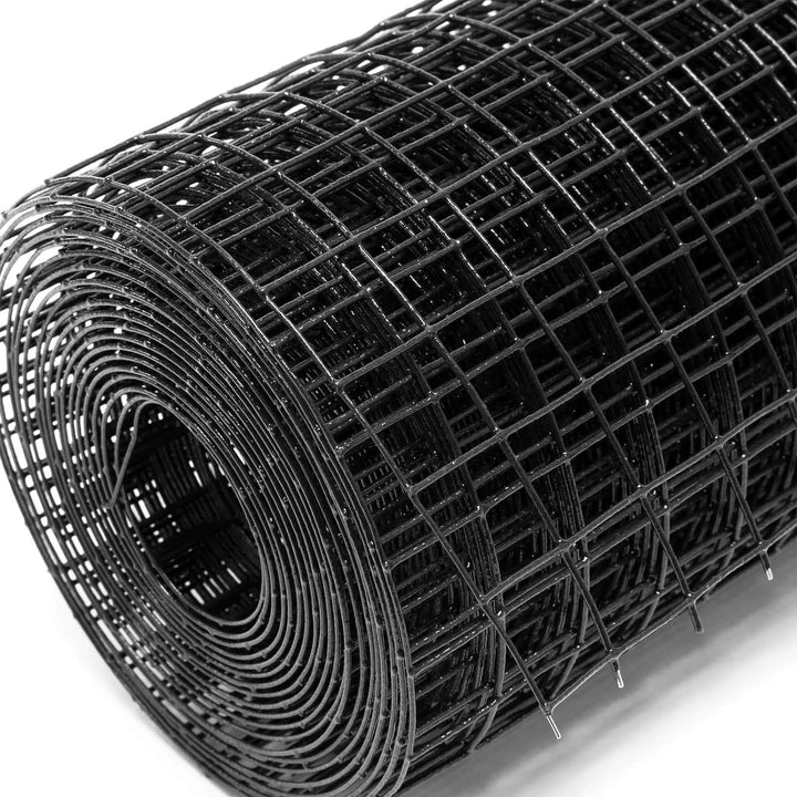 Volierendraht 4-Eck in Schwarz mit 12x12mm Maschengrösse, 5m Rolle 100cm Höhe, aus verzinktem Stahl