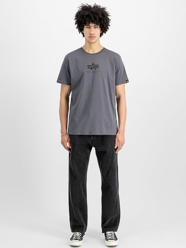 Alpha Industries Herren Basic Mid Logo T-Shirt S Grau, S Grau