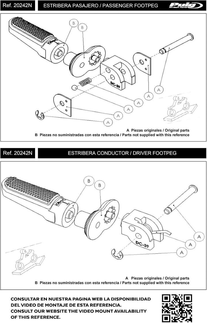 Puig Verstellbare Fussrasten-Adapter
