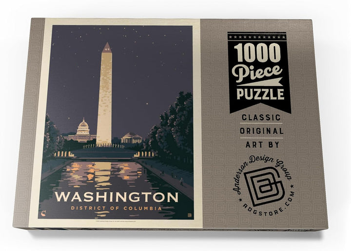 Washington DC: Reflections of Freedom, Vintage Poster - Premium 1000 Teile Puzzle - MyPuzzle Sonderk