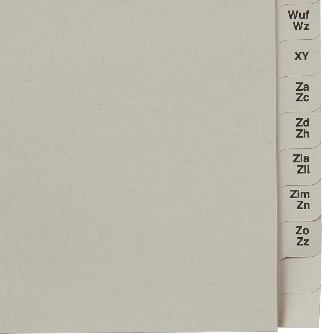 Leitz Register, Trennblätter mit Taben und alphabetischem Aufdruck A-Z für 36 Ordner, Halbe Höhe und