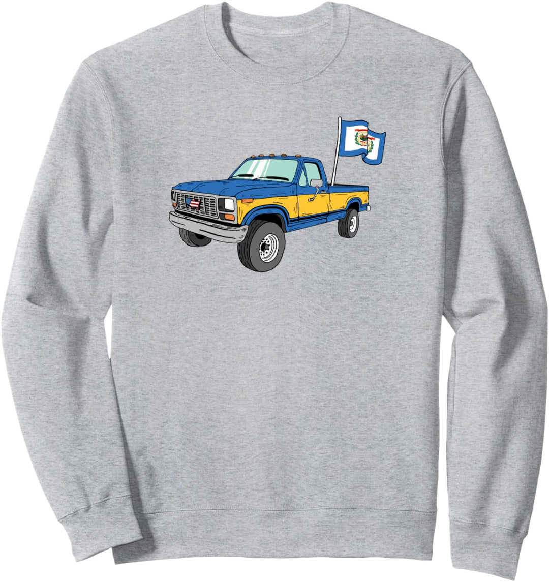 Vintage Truck & State Flag of West Virginia Minimalist Sweatshirt