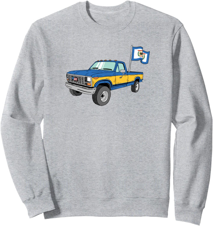 Vintage Truck & State Flag of West Virginia Minimalist Sweatshirt