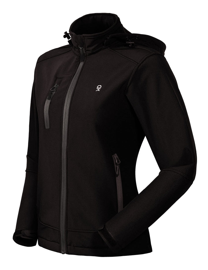 Little Donkey Andy Softshelljacke für Damen mit abnehmbarer Kapuze, Fleecefutter und Wasserabweisend
