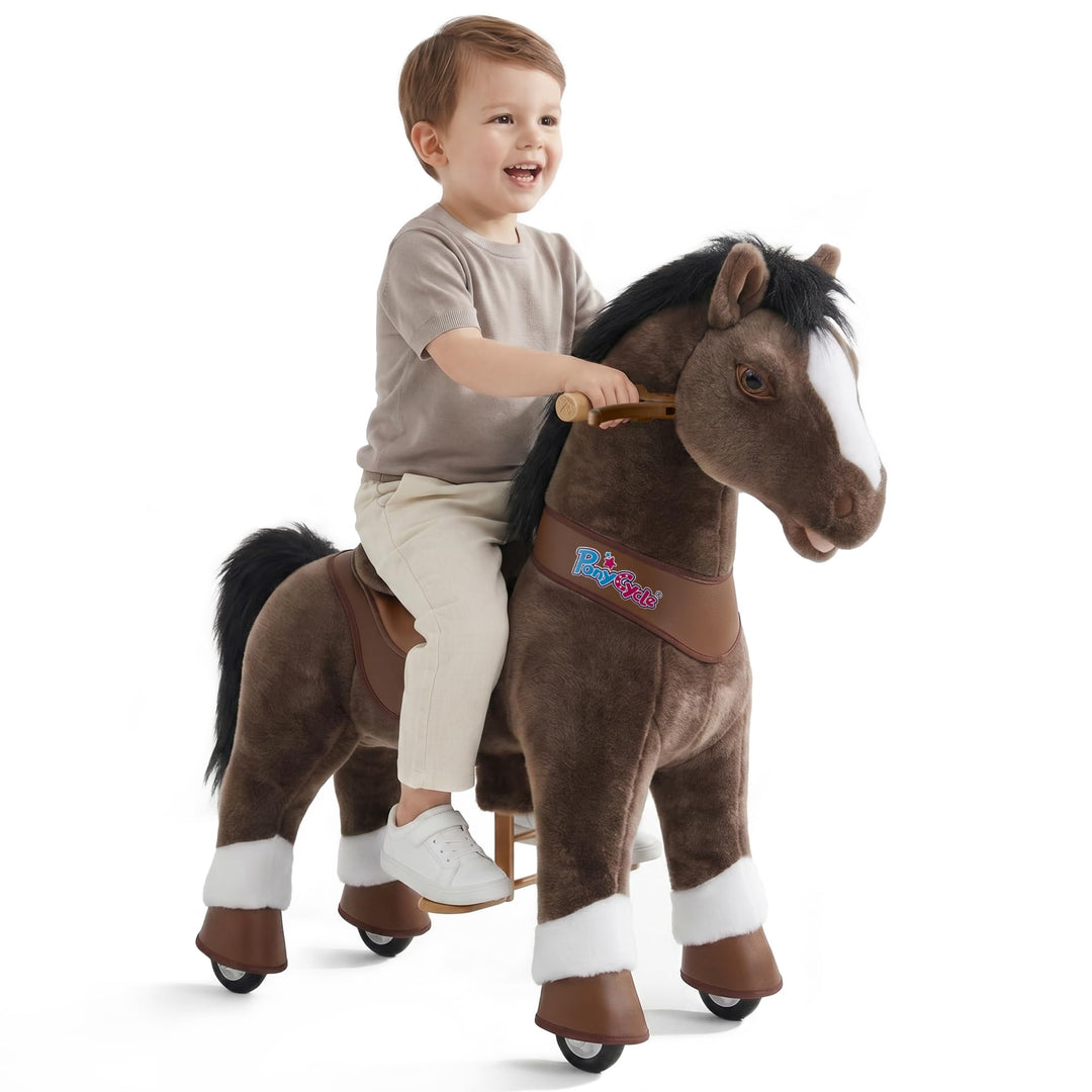 PonyCycle Reitpferd Spielzeug Schaukelpferd für Kinder 3–4 Jahre, Fortschrittlich Modell Y Schokolad
