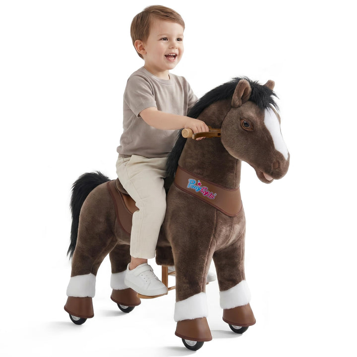 PonyCycle Reitpferd Spielzeug Schaukelpferd für Kinder 3–4 Jahre, Fortschrittlich Modell Y Schokolad