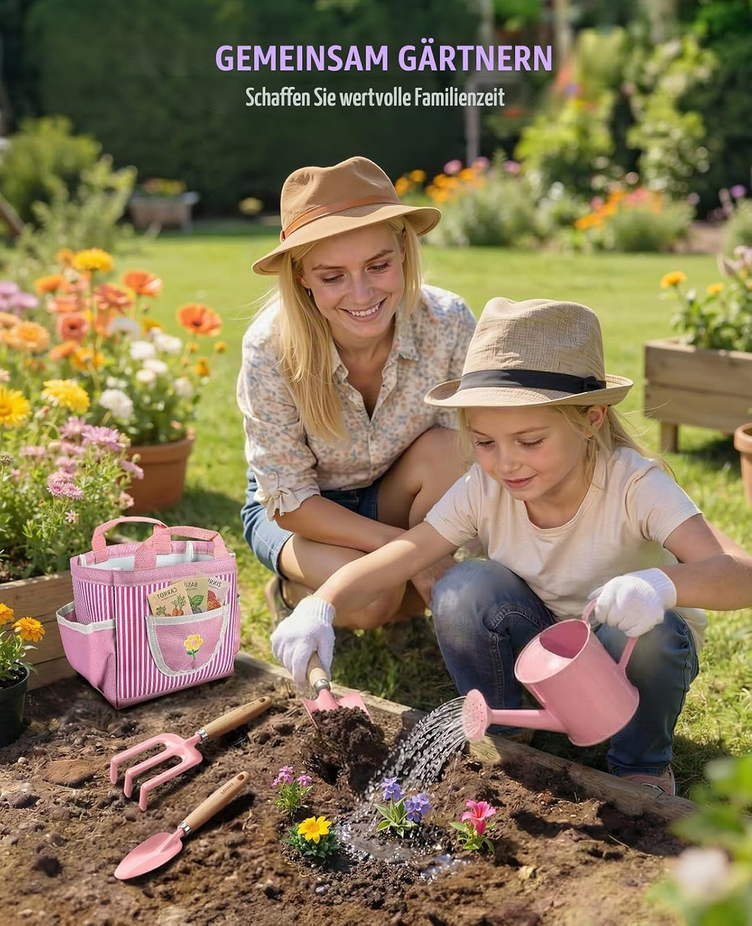 Kinder-Gartenset, kindersicheres und Robustes Werkzeug für Spass im Freien, Kreativität zu fördern (