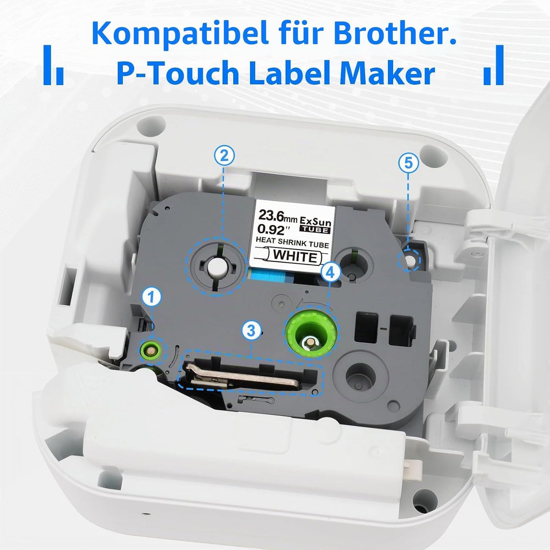 3er-Pack 23,6mm Schrumpfetikett Kompatibel mit Brother Ptouch Schrumpfschlauch Hse-251 Hse 251 HSc-2