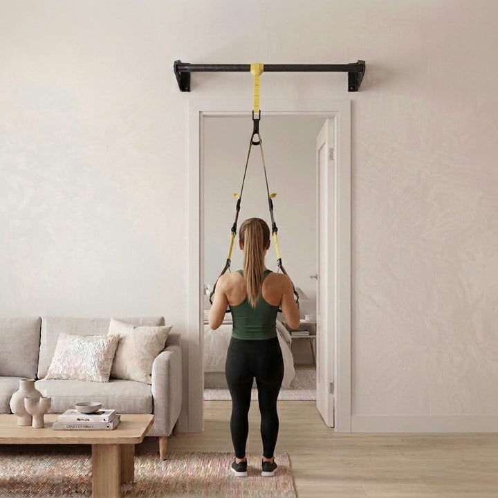 Klimmzugstange Wand - Platzsparende Pull Up Bar aus Stahl über Türrahmen bis 180kg, 101cm, fi34 Cali