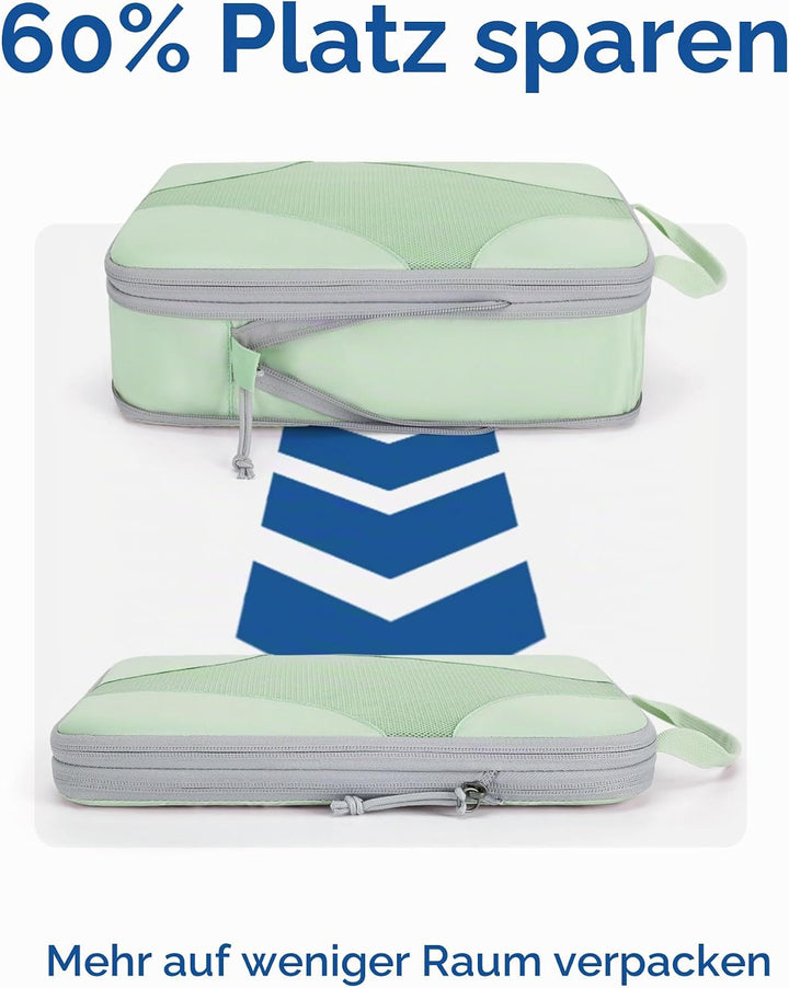BAGSMART Packing Cubes Compression 6 Stück, Rucksack Koffer Organizer Packtaschen, Reise Kompression