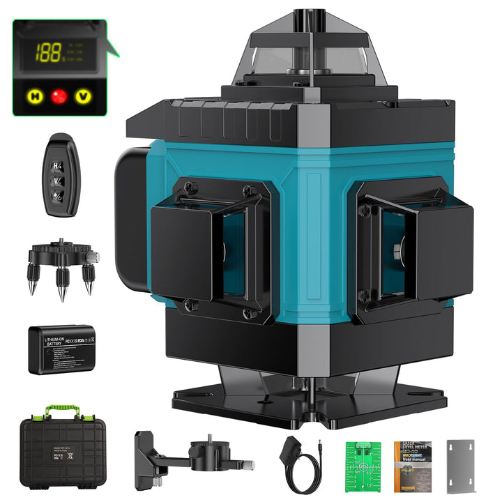 Kreuzlinienlaser Blau 16 Linien Nivellierlaser, 4 x 360 ° Laser wasserwaage, linienlaser kreuzlaser