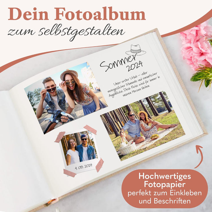 Zeitloos Das Fotoalbum für die Ewigkeit - Platz für 150 Fotos (50 Seiten oder 25 Blatt). Fotoalbum l