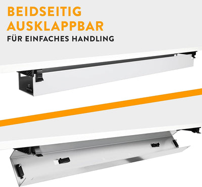 boho office® Kabelkanal Schreibtisch Kabelmanagement Kabelbox - beidseitig klappbare Kabelwanne inkl