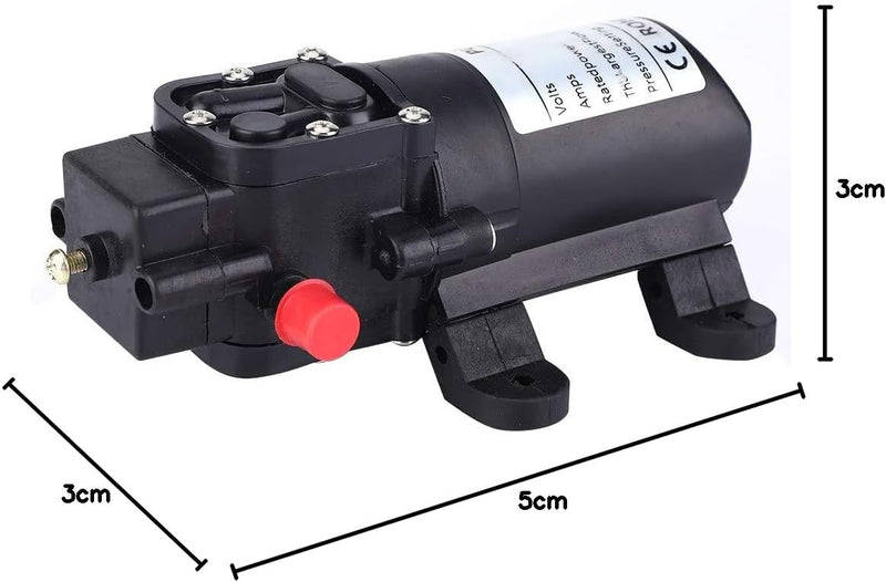 Fafeicy Wasserdruckmembranpumpe, DC 24V 70W 6L/Min Doppelseitiges gerades Rohr Selbstansaugende Einz