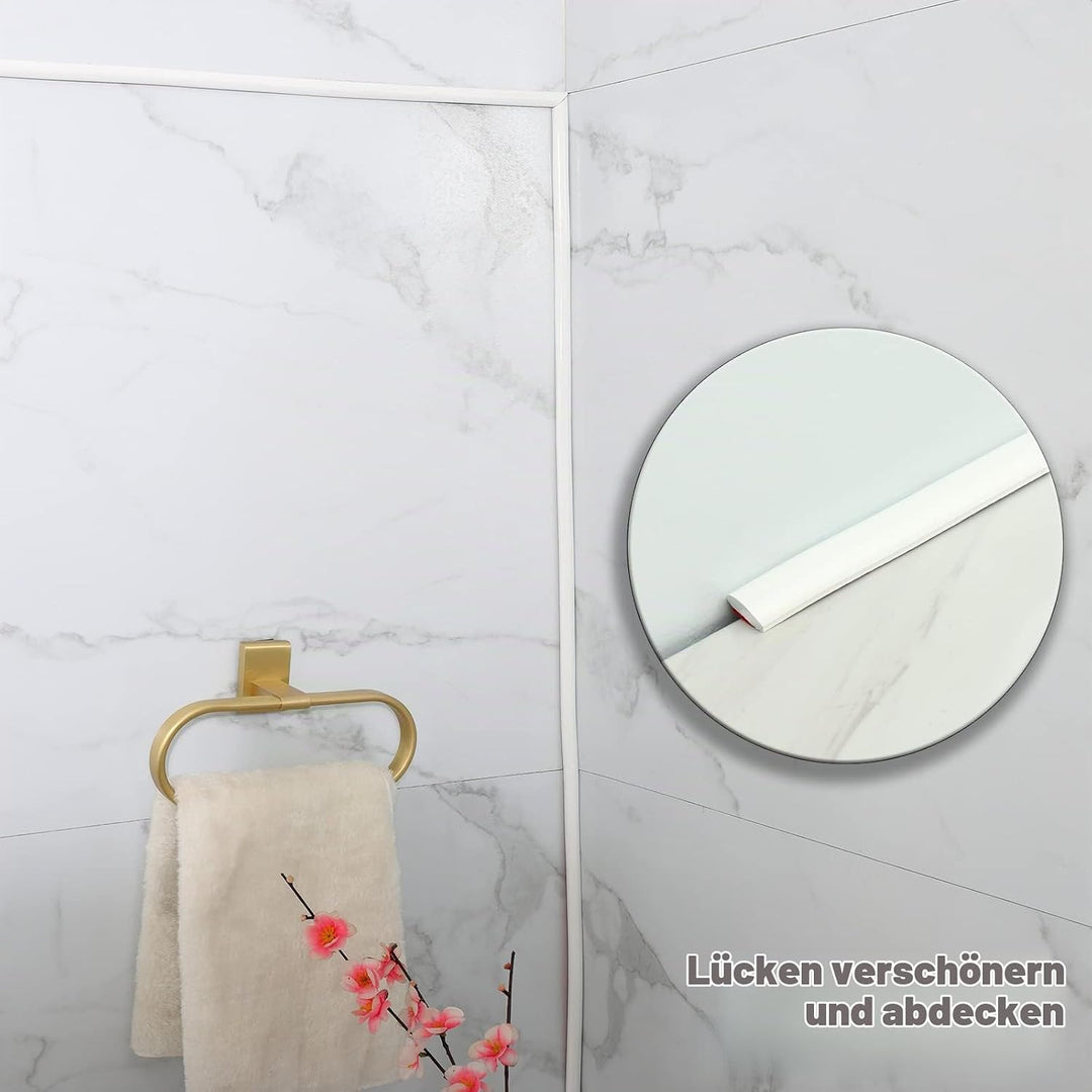 Flexible Zierleiste Selbstklebend | Weiss Deckenleisten für Boden, Aufkantung, Fliesenkante und Ecke