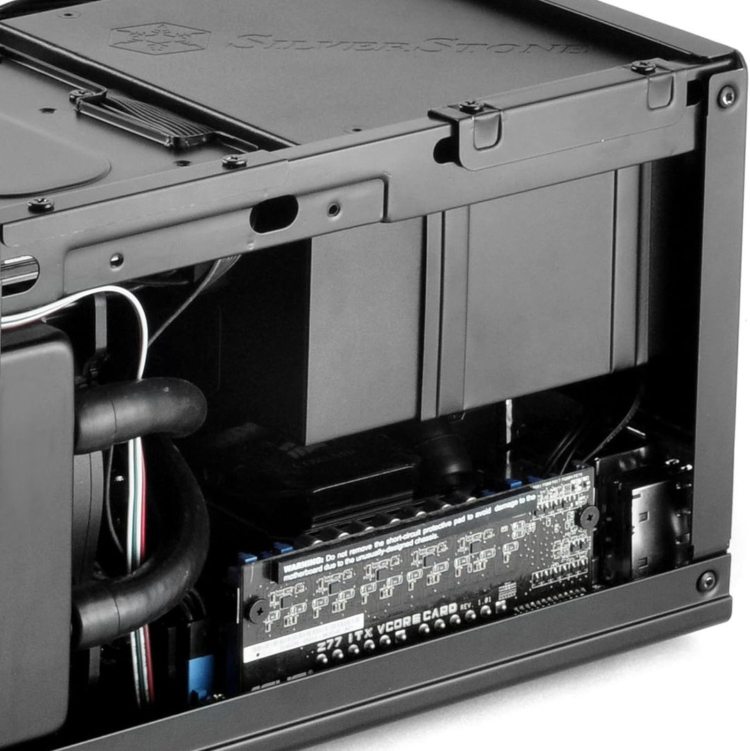 SilverStone SST-SG13B-Q - Sugo Mini-ITX kompaktes Cube Gehäuse, Plastik-Frontblende mit Faux-Alumini